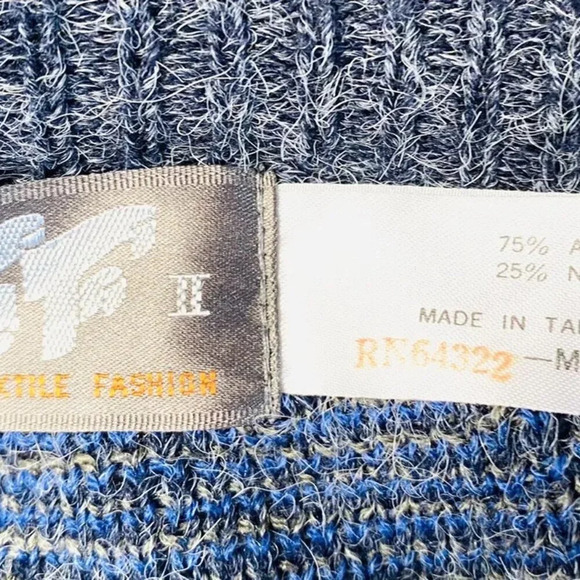 TTT Men Long Sleeve Pull Over Multicolor Crew-Neck Knit Sweater Top Size Medium - Picture 10 of 11